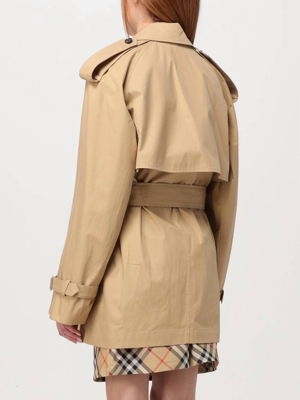 NEW BURBERRY short belted trench coat in flax - Picture 3 of 8
